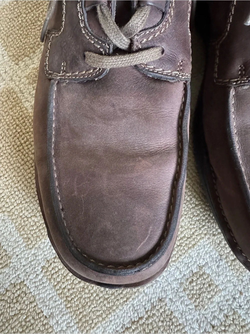 Clarks Leather Chukka Boots Moc Toe Comfort Shoes Travel Brown Size 13